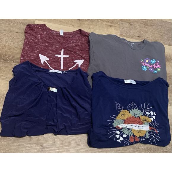 Lot 3 T-Shirt Woman’s Sz M Jesus Christian Bible Verse NOTW Canvas Bonus - Picture 1 of 16